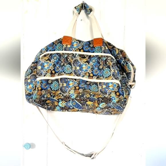 Malirona Canvas Peacock Floral Travel Duffel Bag - Picture 4 of 16